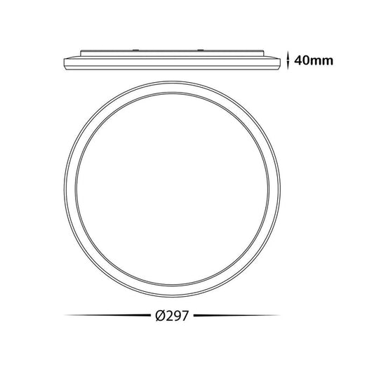 BAMDECOR Ultra-thin 25W Tri-colour Flush Round LED Oyster Light Ceiling LED Light SAA/RCM V255-BAM-OYS30-25W-WH