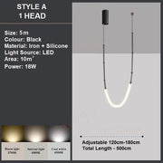 BAMDECOR Minimalistic Retro LED Minimalism Designer Lustre Hanging Lamps Slender-Shape LED Pendant Light V255-BAM-SLENDER-1L