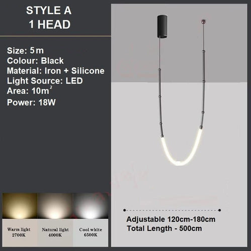 BAMDECOR Minimalistic Retro LED Minimalism Designer Lustre Hanging Lamps Slender-Shape LED Pendant Light V255-BAM-SLENDER-1L