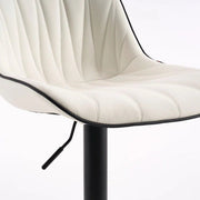 SERENITa White Modern Height Adjustable Swivel Bar Stools Upholstered Leather Barstool Kitchen Island Chairs V255-BS8409-WHITE