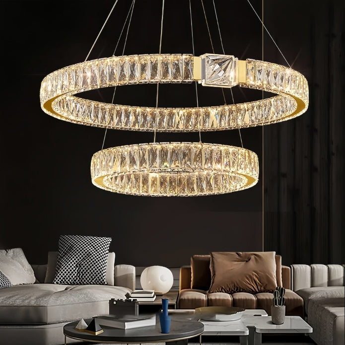BAMDECOR C3319 Modern Crystal Chandeliers Lighting Fixtures Contemporary Round Chandelier Lighting Fixtures V255-C3319-2-0806