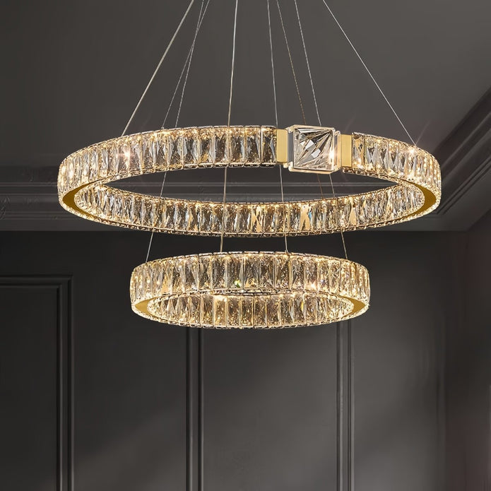 BAMDECOR C3319 Modern Crystal Chandeliers Lighting Fixtures Contemporary Round Chandelier Lighting Fixtures V255-C3319-2-0806