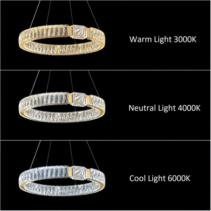 BAMDECOR C3319 Modern Crystal Chandeliers Lighting Fixtures Contemporary Round Chandelier Lighting Fixtures V255-C3319-2-0806