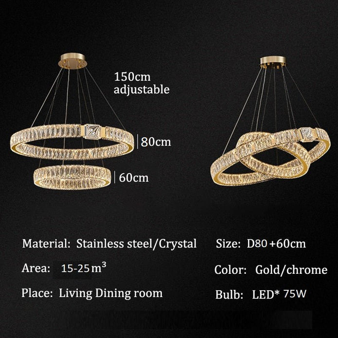 BAMDECOR C3319 Modern Crystal Chandeliers Lighting Fixtures Contemporary Round Chandelier Lighting Fixtures V255-C3319-2-0806