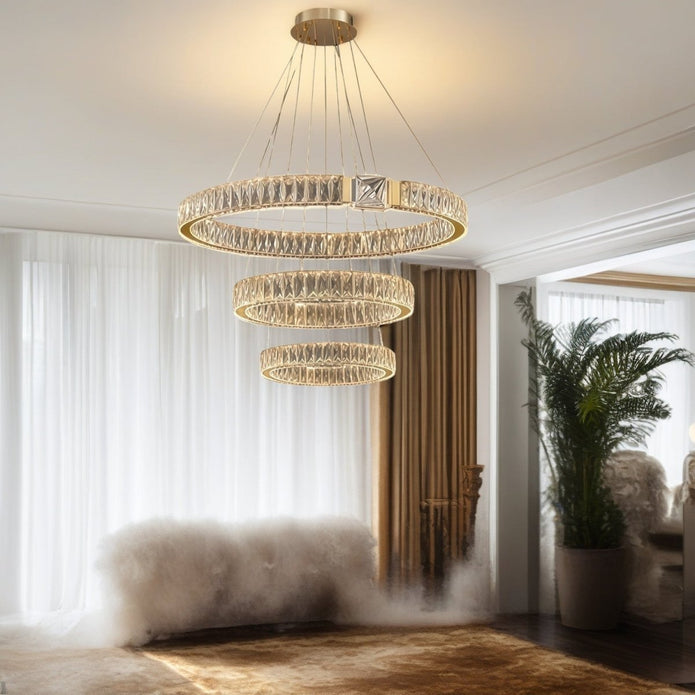 BAMDECOR C3319 Modern Crystal Chandeliers Lighting Fixtures Contemporary Round Chandelier Lighting Fixtures V255-C3319-2-080604