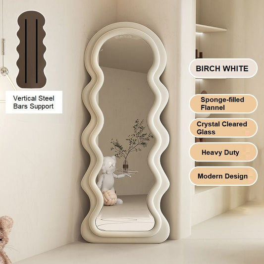 1.7m Elegance Curvy Floor Mirror Wavy Full Lenght Curvy Squiggle Full Body Irregular Asymmetrical Floor Home V255-CFBMIRROR-BW