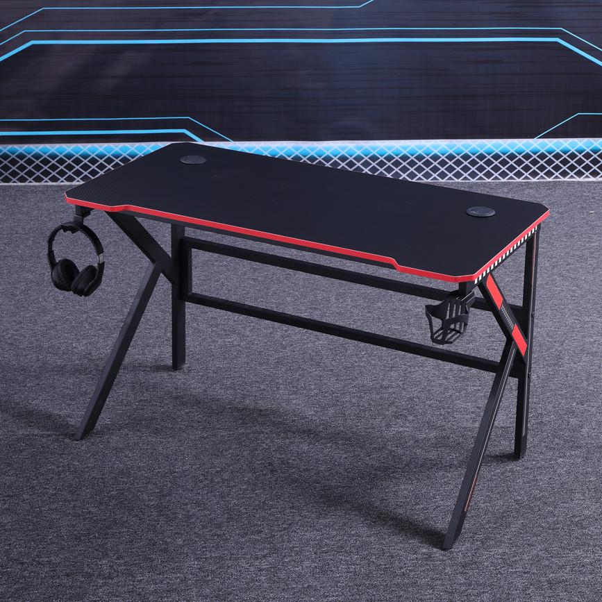 Gaming Desk Desktop PC Computer Desks Desktop Racing Table Office Laptop Home K-Shaped Legs Black 120cm V255-D2105-120CM