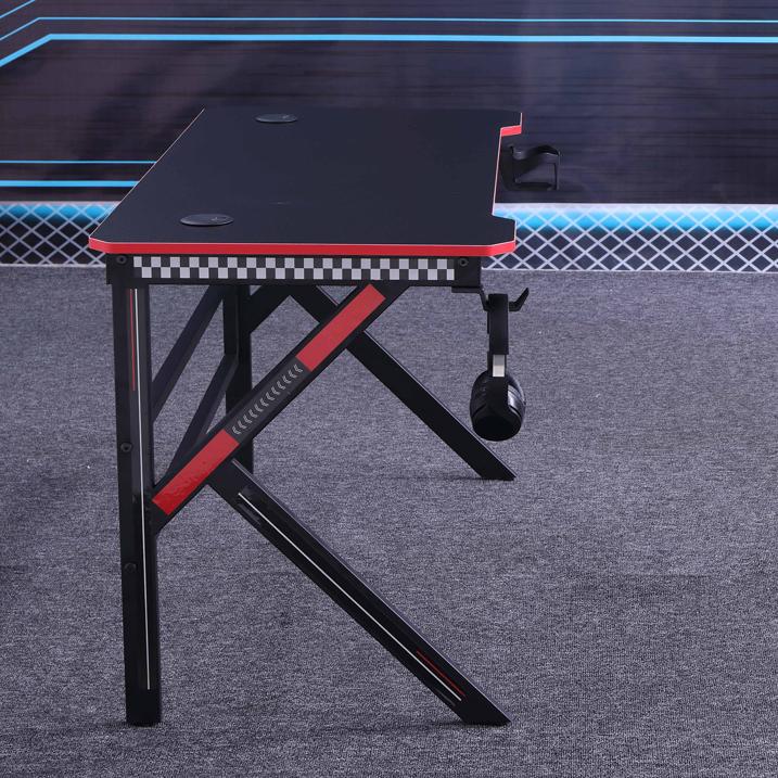 Gaming Desk Desktop PC Computer Desks Desktop Racing Table Office Laptop Home K-Shaped Legs Black 120cm V255-D2105-120CM