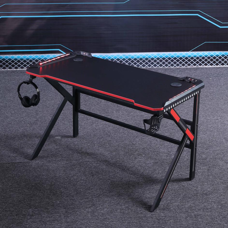 Gaming Desk Desktop PC Computer Desks Desktop Racing Table Office Laptop Home K-Shaped Legs Black 120cm V255-D2105-120CM