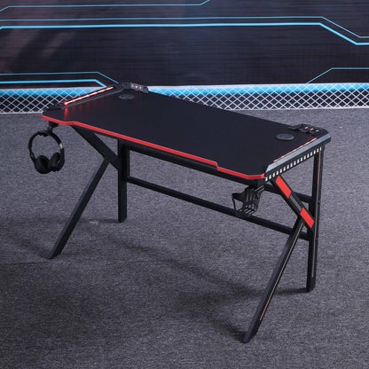 Gaming Desk Desktop PC Computer Desks Desktop Racing Table Office Laptop Home K-Shaped Legs Black 120cm V255-D2105-120CM