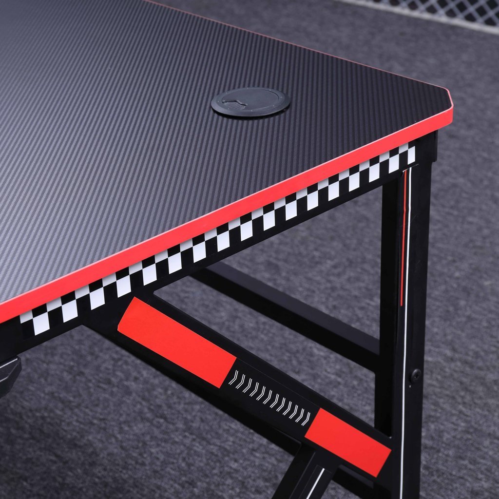 Gaming Desk Desktop PC Computer Desks Desktop Racing Table Office Laptop Home K-Shaped Legs Black 120cm V255-D2105-120CM