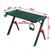 140cm RGB Gaming Desk Desktop PC Computer Desks Desktop Racing Table Office Laptop Home AU V255-D2105-140-RGB