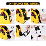 Price Tag Gun Labeller Pricing with 2 Rolls Labels and Inks Roller Machine Kit Yellow V255-DATEGUN-YELLOW