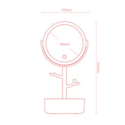 Ecoco Smart LED Light Cosmetic Makeup Mirror USB Touch Screen Home Desk Vanity 360 degrees Pink V255-E1908-PINK