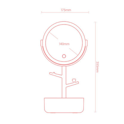 Ecoco Smart LED Light Cosmetic Makeup Mirror USB Touch Screen Home Desk Vanity 360 degrees Pink V255-E1908-PINK
