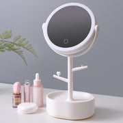 Ecoco Smart LED Light Cosmetic Makeup Mirror USB Touch Screen Home Desk Vanity 360 degrees Pink V255-E1908-PINK