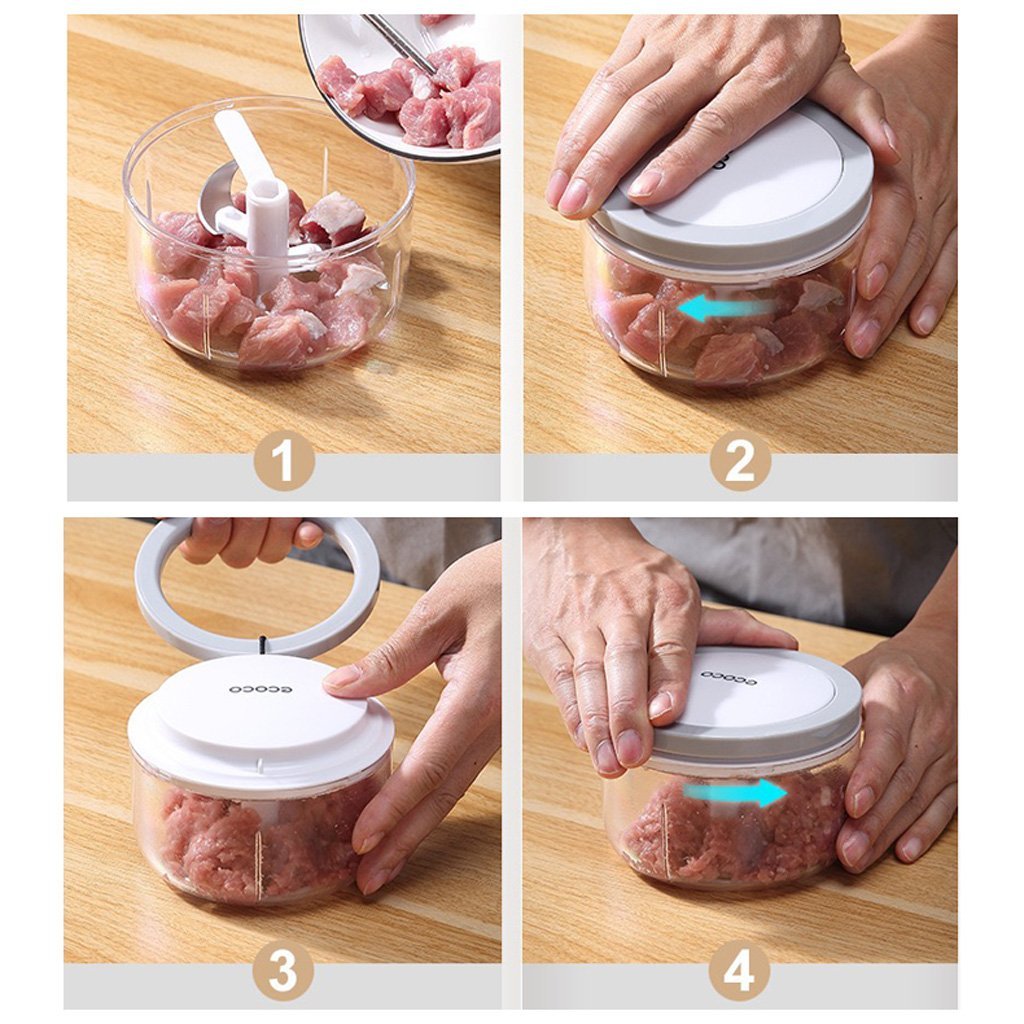 Ecoco Easy Chopper Mincer Mixer Slicer Dicer Blender Cutter Shredder For Onion Garlic Grey 1000 Grey V255-E1920-1000G