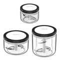 Ecoco 3 Sizes Cutter Set Easy Chopper Mincer Mixer Slicer Dicer Blender Shredder For Onion Garlic Black V255-E1920-3SIZESB