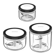 Ecoco 3 Sizes Cutter Set Easy Chopper Mincer Mixer Slicer Dicer Blender Shredder For Onion Garlic Black V255-E1920-3SIZESB