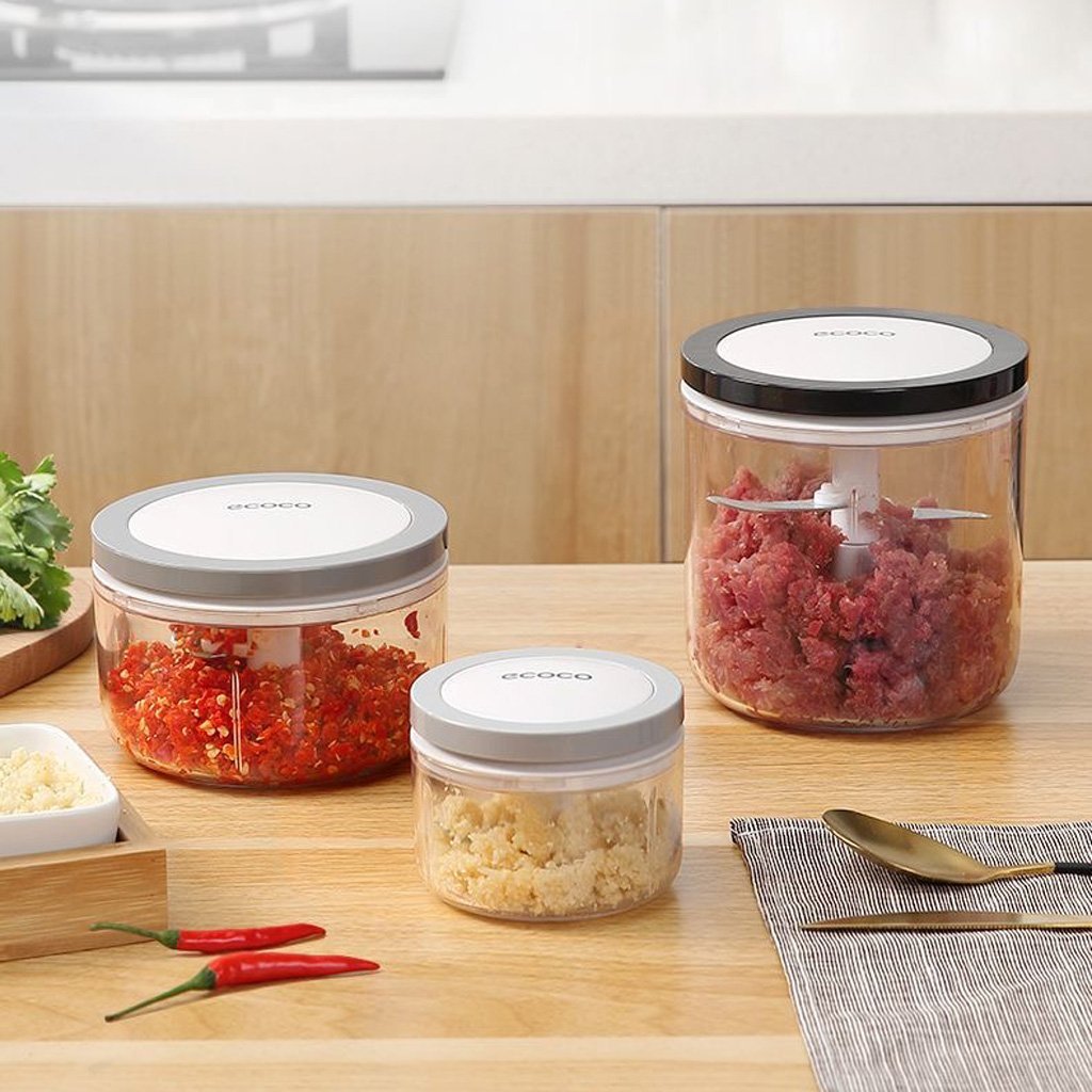 Ecoco 3 Sizes Cutter Set Easy Chopper Mincer Mixer Slicer Dicer Blender Shredder For Onion Garlic Black V255-E1920-3SIZESB