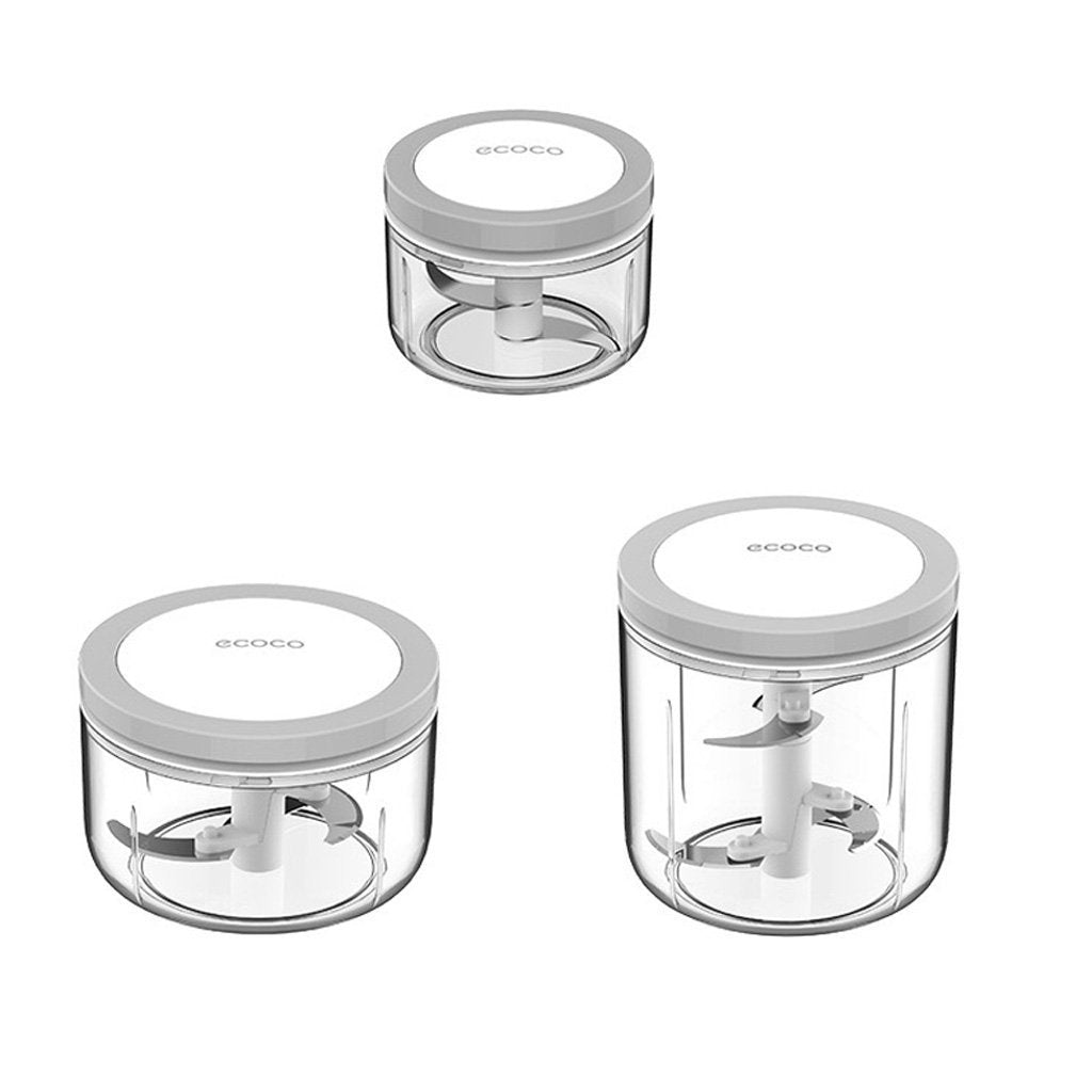 Ecoco 3 Sizes Cutter Set Easy Chopper Mincer Mixer Slicer Dicer Blender Shredder For Onion Garlic Grey V255-E1920-3SIZESG