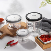 Ecoco 3 Sizes Cutter Set Easy Chopper Mincer Mixer Slicer Dicer Blender Shredder For Onion Garlic Grey V255-E1920-3SIZESG