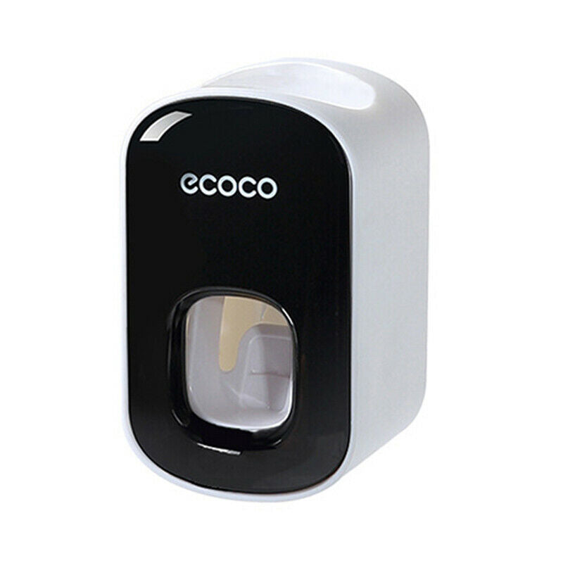 Ecoco Wall mount auto ands Free Toothpaste Dispenser Automatic Toothpaste Squeezer Bathroom Toothpaste Holder V255-E1922-BL