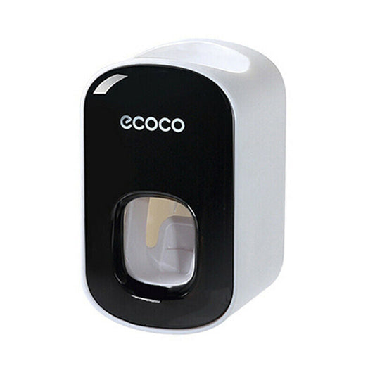 Ecoco Wall mount auto ands Free Toothpaste Dispenser Automatic Toothpaste Squeezer Bathroom Toothpaste Holder V255-E1922-BL