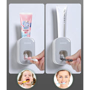 Ecoco Wall mount auto ands Free Toothpaste Dispenser Automatic Toothpaste Squeezer Bathroom Toothpaste Holder V255-E1922-BL