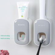 Ecoco Wall mount auto ands Free Toothpaste Dispenser Automatic Toothpaste Squeezer Bathroom Toothpaste Holder V255-E1922-BL