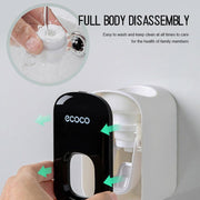 Ecoco Wall mount auto ands Free Toothpaste Dispenser Automatic Toothpaste Squeezer Bathroom Toothpaste Holder V255-E1922-BL