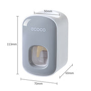 Ecoco Wall mount auto ands Free Toothpaste Dispenser Automatic Toothpaste Squeezer Bathroom Toothpaste Holder V255-E1922-BL