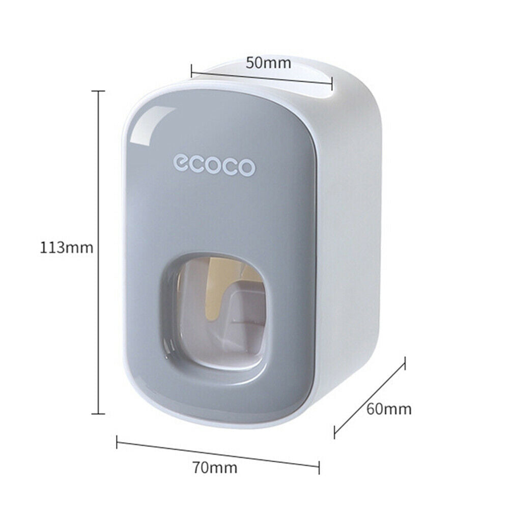 Ecoco Wall mount auto ands Free Toothpaste Dispenser Automatic Toothpaste Squeezer Bathroom Toothpaste Holder V255-E1922-BL