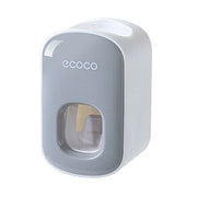 Ecoco Wall mount auto ands Free Toothpaste Dispenser Automatic Toothpaste Squeezer Bathroom Toothpaste Holder V255-E1922-BL