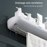 Bathroom Shelves Organizer Wall Mount Home Towel shelf Shampoo Rack With Towel Bar Storage Rack Bathroom V255-E1923-B