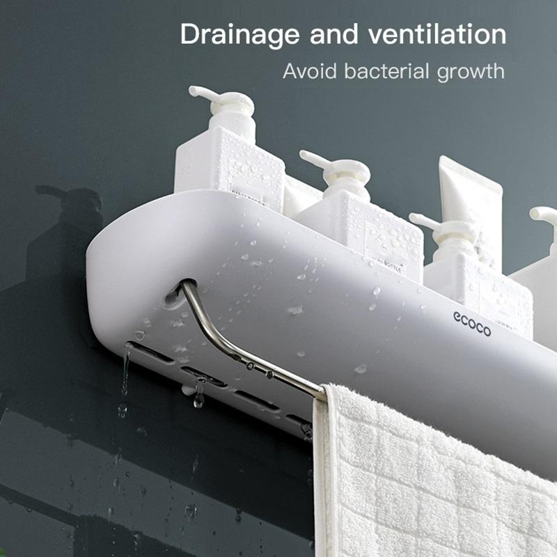 Bathroom Shelves Organizer Wall Mount Home Towel shelf Shampoo Rack With Towel Bar Storage Rack Bathroom V255-E1923-G