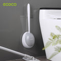 Ecoco Silicone Water Drop Toilet Brush Holder Set Wall-Mounted Cleaning Brush Tool Grey V255-E2023-G