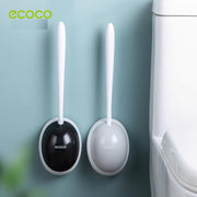 Ecoco Silicone Water Drop Toilet Brush Holder Set Wall-Mounted Cleaning Brush Tool Grey V255-E2023-G