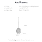 Ecoco Silicone Water Drop Toilet Brush Holder Set Wall-Mounted Cleaning Brush Tool Grey V255-E2023-G
