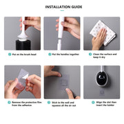 Ecoco Silicone Water Drop Toilet Brush Holder Set Wall-Mounted Cleaning Brush Tool Grey V255-E2023-G