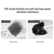 Ecoco Silicone Water Drop Toilet Brush Holder Set Wall-Mounted Cleaning Brush Tool Grey V255-E2023-G