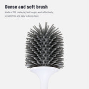 Ecoco Silicone Water Drop Toilet Brush Holder Set Wall-Mounted Cleaning Brush Tool Grey V255-E2023-G