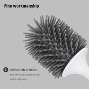Ecoco Silicone Water Drop Toilet Brush Holder Set Wall-Mounted Cleaning Brush Tool Grey V255-E2023-G