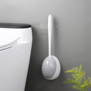 Ecoco Silicone Water Drop Toilet Brush Holder Set Wall-Mounted Cleaning Brush Tool Grey V255-E2023-G