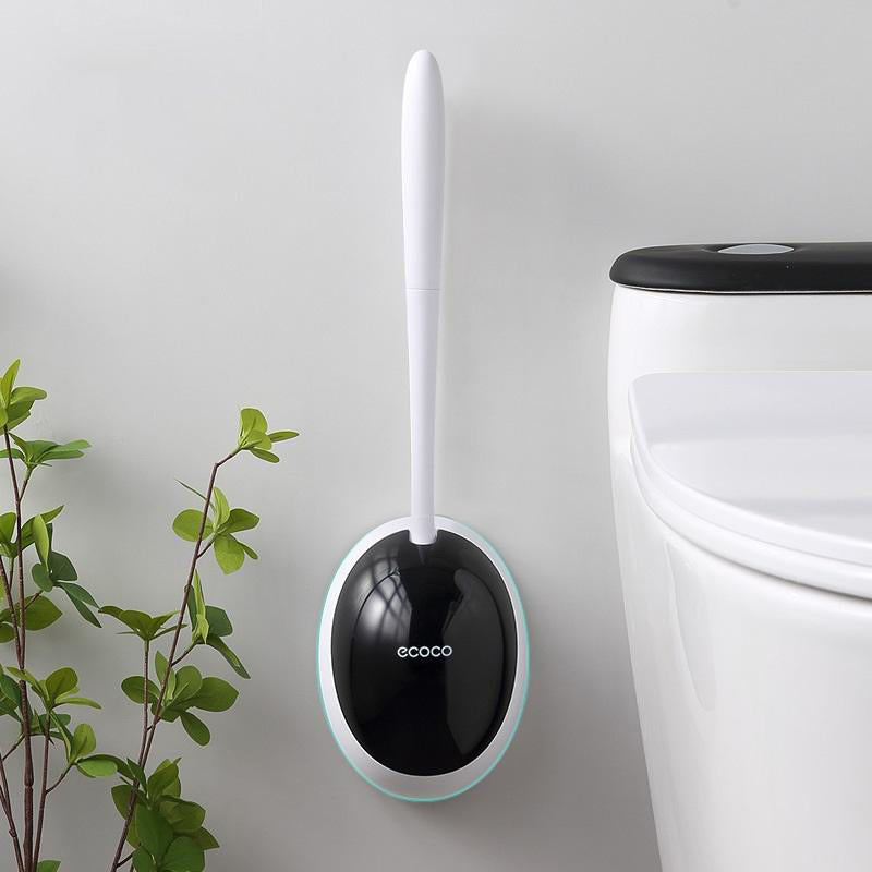 Ecoco Silicone Water Drop Toilet Brush Holder Set Wall-Mounted Cleaning Brush Tool Grey V255-E2023-G