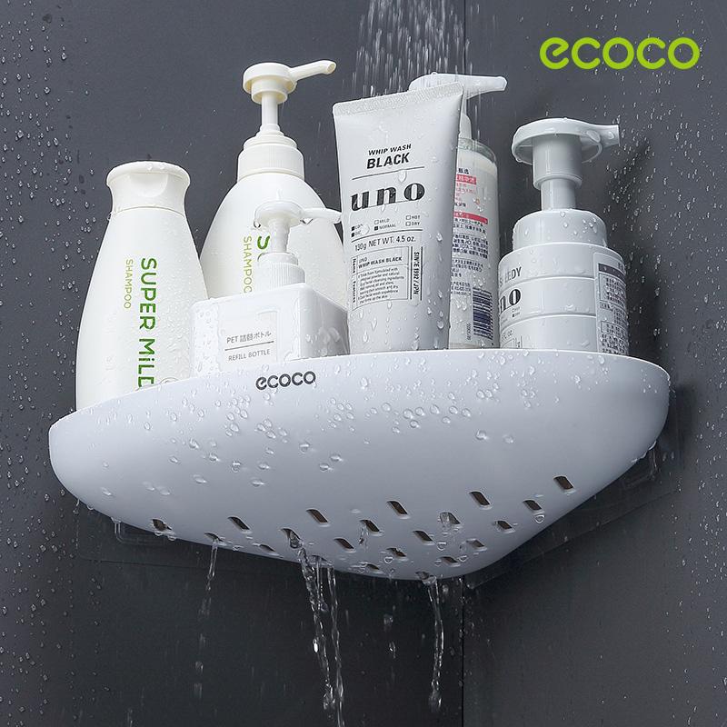 Ecoco Bathroom Corner Shower Shelf Corner Shower Caddy Shower Storage Organizer Wall Mounted for Bathroom, V255-E2030-B