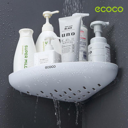 Ecoco Bathroom Corner Shower Shelf Corner Shower Caddy Shower Storage Organizer Wall Mounted for Bathroom, V255-E2030-B