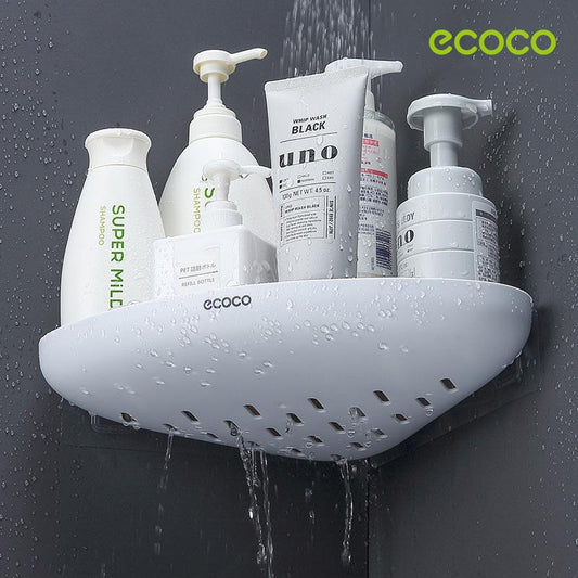 Ecoco Bathroom Corner Shower Shelf Corner Shower Caddy Shower Storage Organizer Wall Mounted for Bathroom, V255-E2030-B
