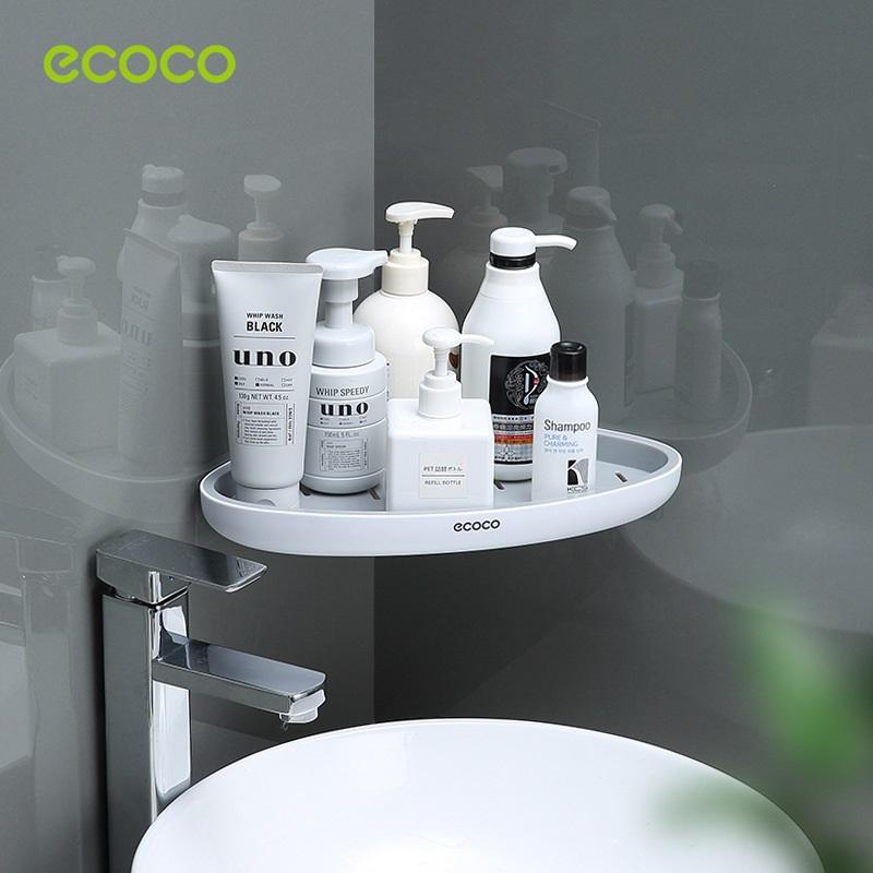 Ecoco Bathroom Corner Shower Shelf Corner Shower Caddy Shower Storage Organizer Wall Mounted for Bathroom, V255-E2030-B