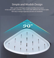 Ecoco Bathroom Corner Shower Shelf Corner Shower Caddy Shower Storage Organizer Wall Mounted for Bathroom, V255-E2030-B